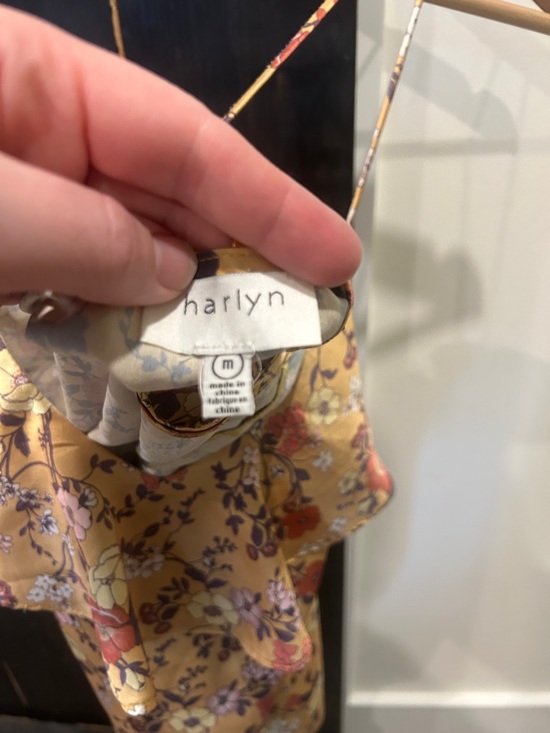 Anthropologie Yellow Floral Ruffle Cami Tank - Picture 3 of 4